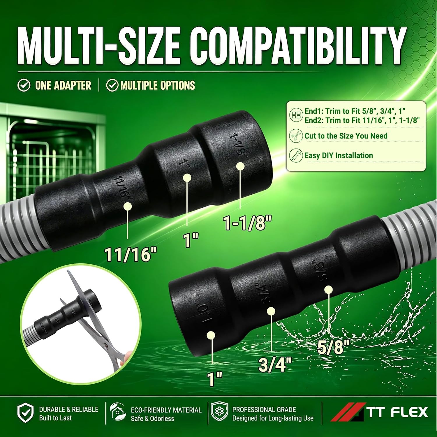 12 Ft Dishwasher Drain Hose with Trim-to-Fit Ends