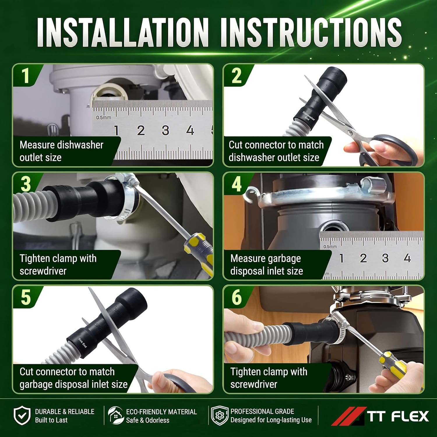 12 Ft Dishwasher Drain Hose with Trim-to-Fit Ends