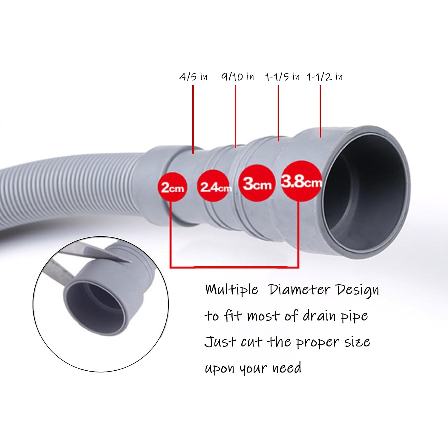 23 Ft Drain Hose Extension Kit with Adapter, Clamps and U-Hanger: image 2