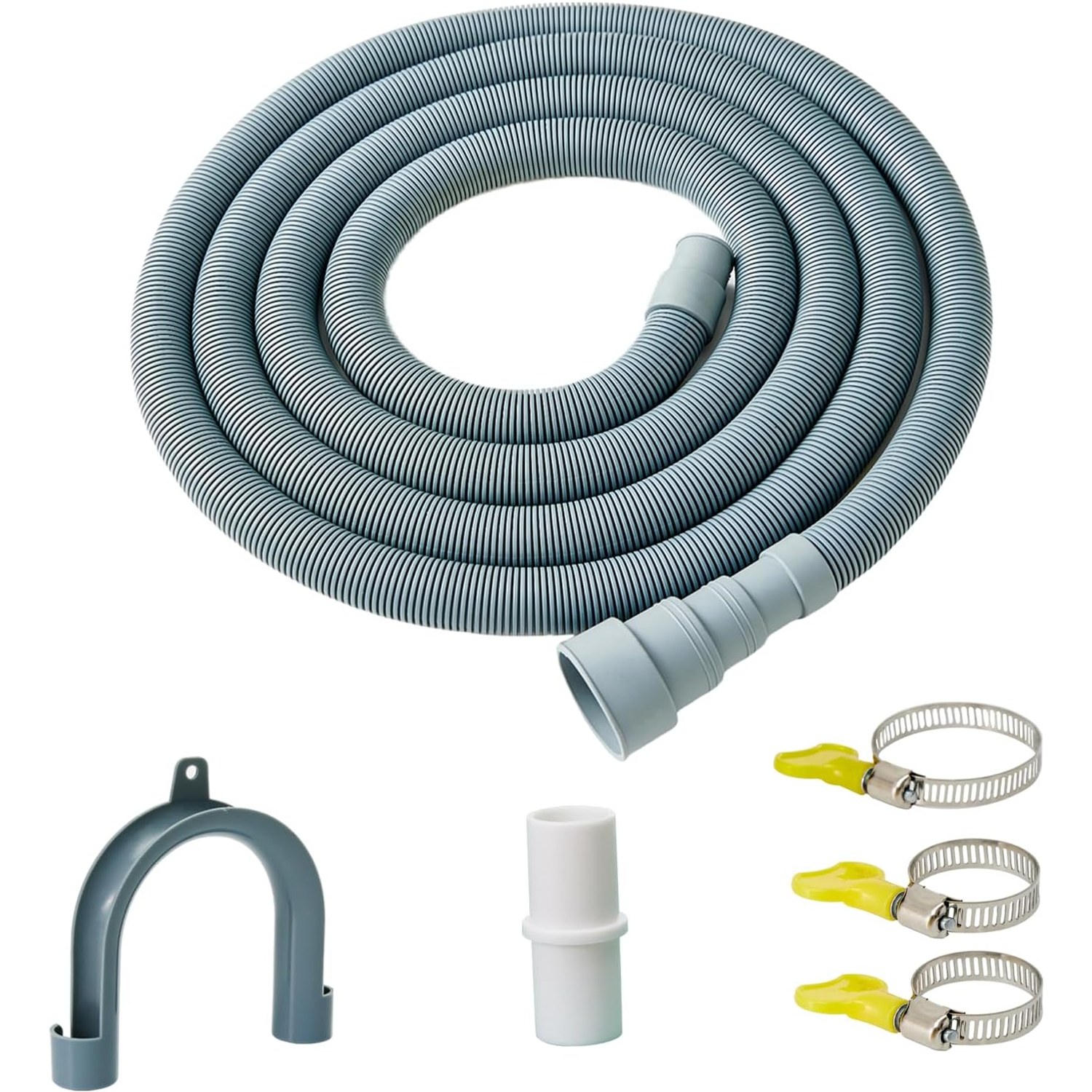 6.5 Ft Washer Drain Hose Extension Kit with Clamps and U-Bend