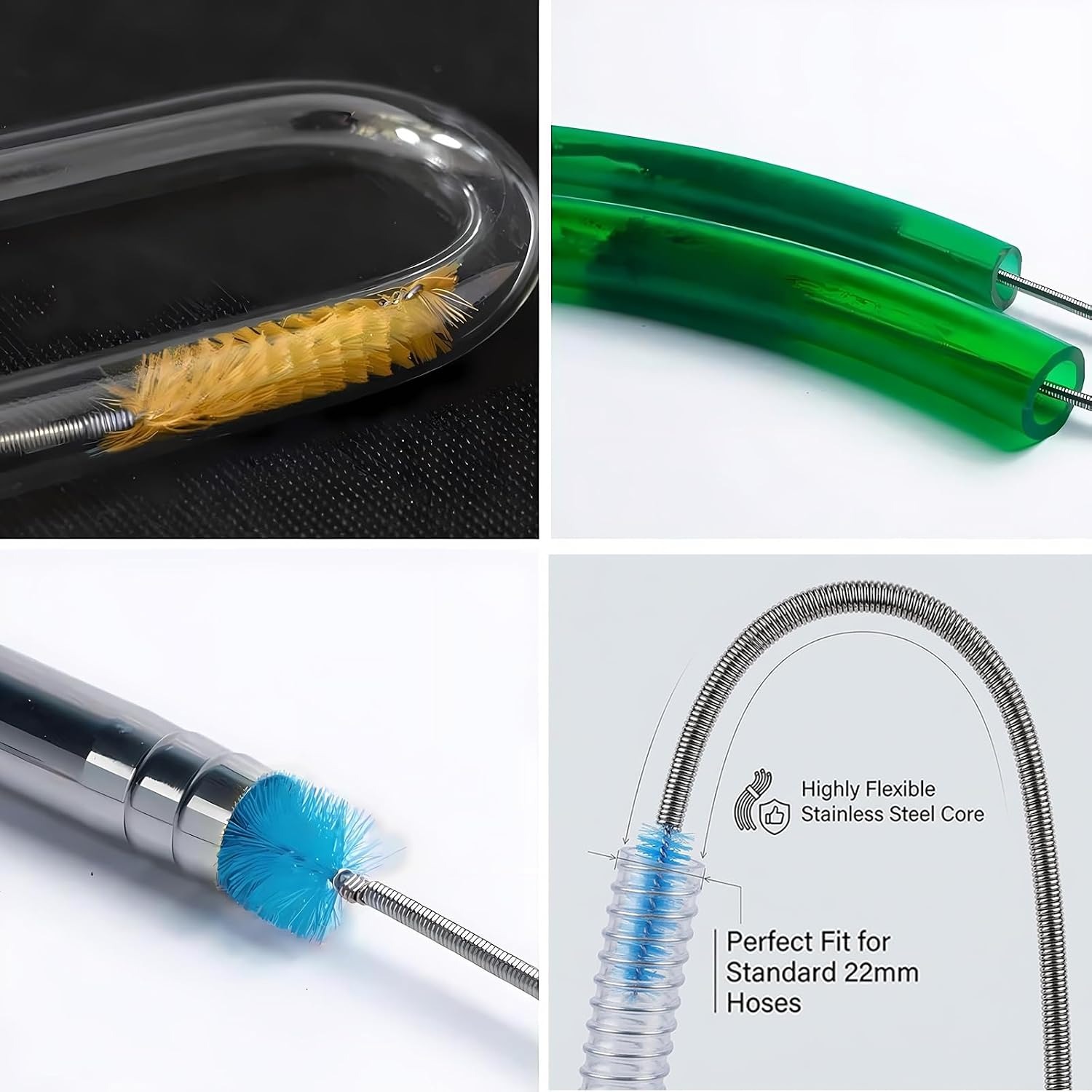 Double Ended Flexible Drain Brush 67 Inch with Straw Brush Set: image 5