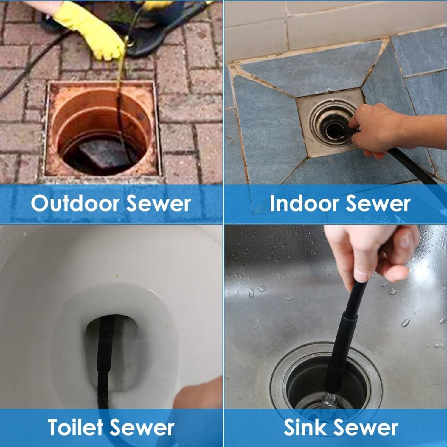 100 Ft Sewer Jetter Kit with 4 Nozzles and Quick-Connect Fittings: image 3