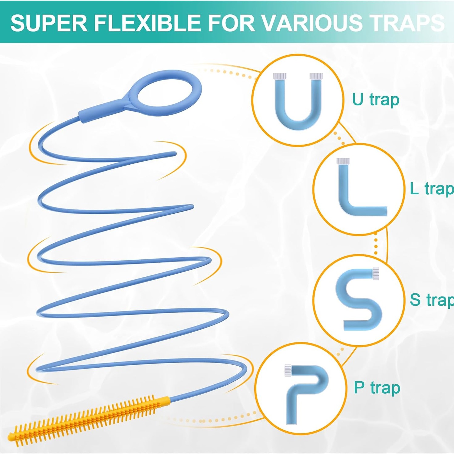 Extra Long Drain Snake 50 Inch (3 Pack): image 7