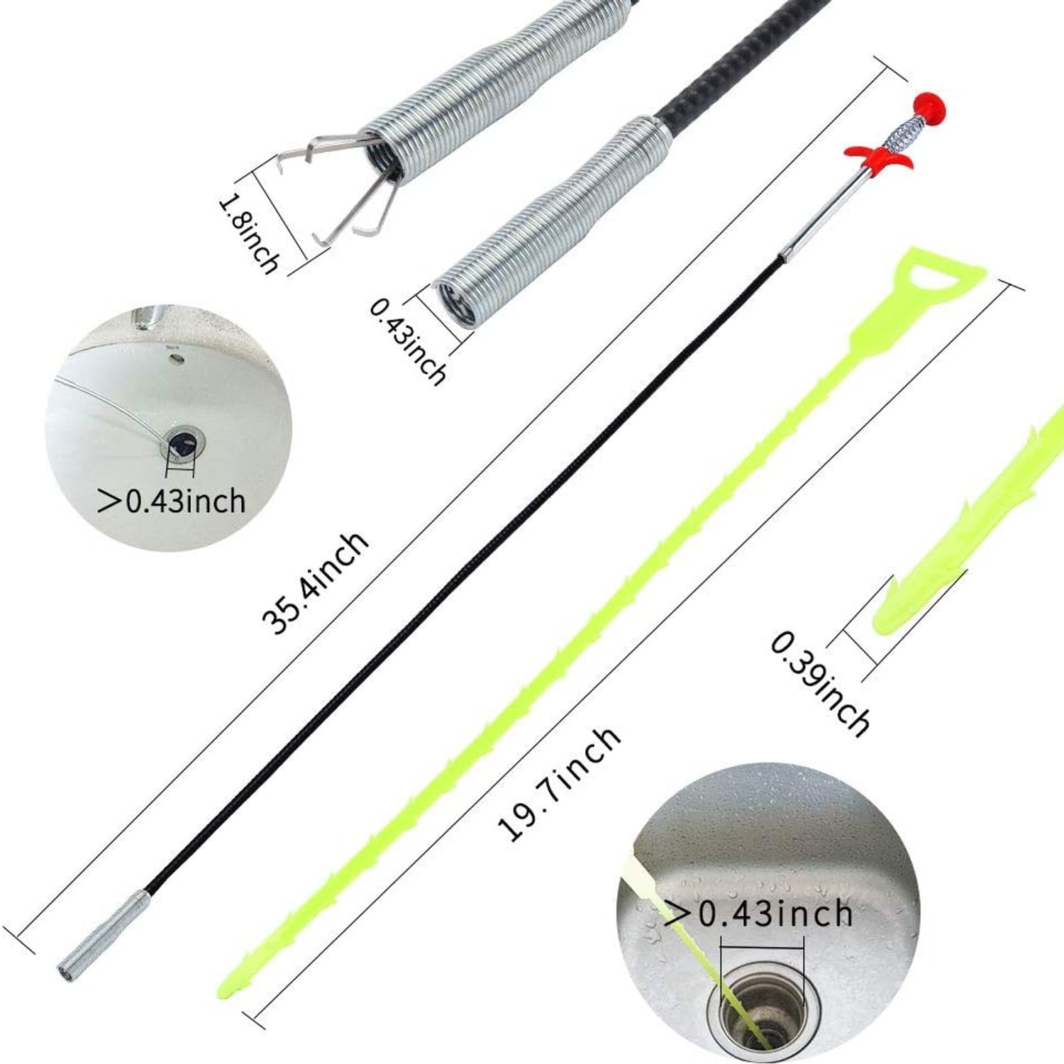 35-Inch Flexible Grabber Claw Tool with Four-Claw Pickup Head: image 2