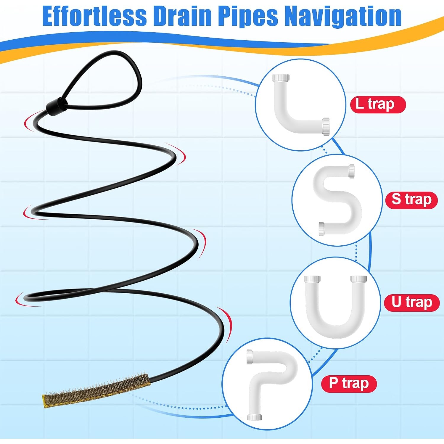 30-Inch Metal Drain Snake, 5 Pack: image 5