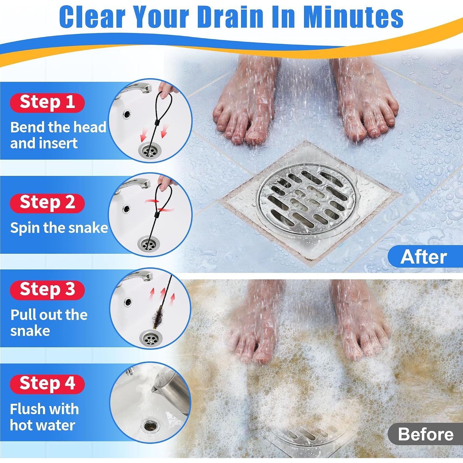 30-Inch Metal Drain Snake, 5 Pack: image 6