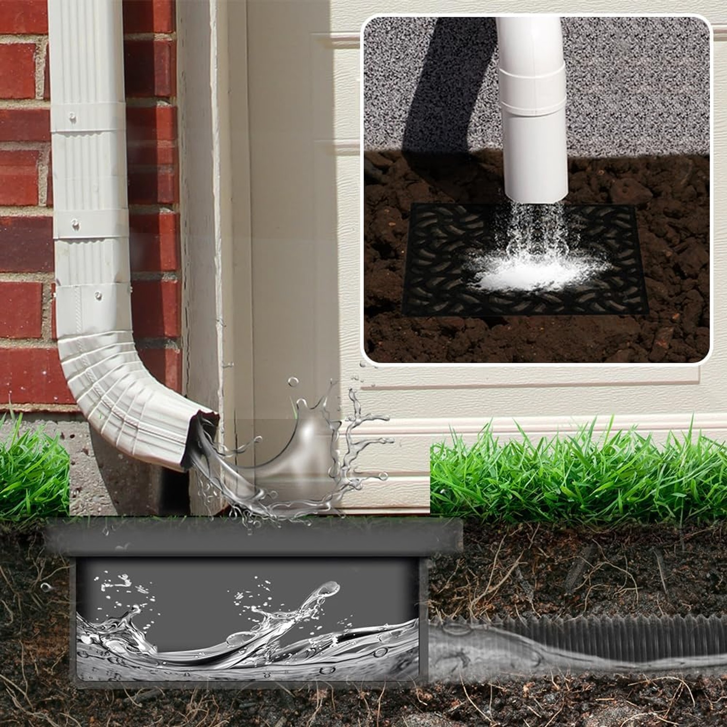 Downspout Catch Basin Kit with 8ft Flexible Drain Pipe: image 4
