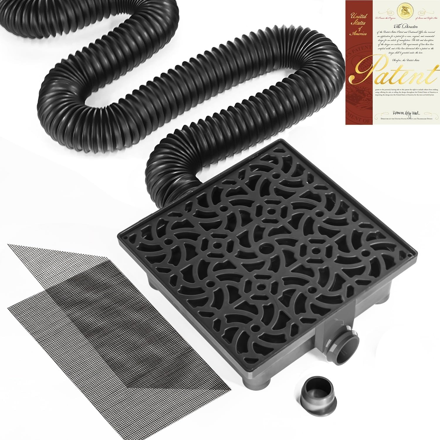 Downspout Catch Basin Kit with 8ft Flexible Drain Pipe