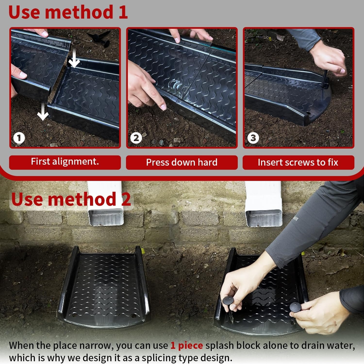 Downspout Splash Block 2 Pack with Fixing Screws: image 3