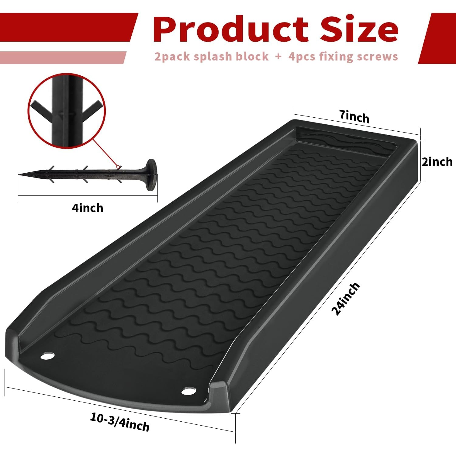 Downspout Splash Block 2 Pack with Fixing Screws: image 5