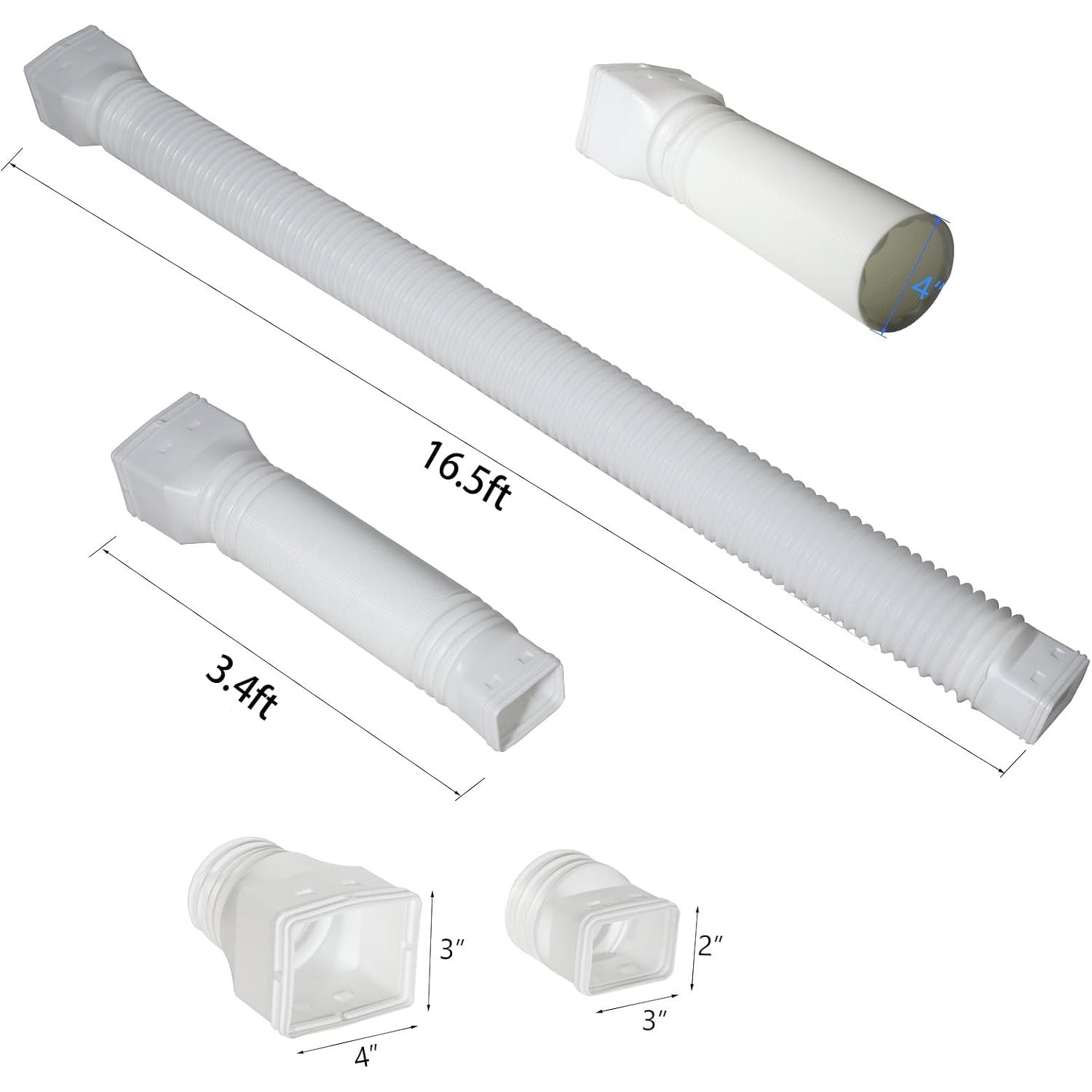 16.5 Ft Long Downspout Extension with Adapters: image 5