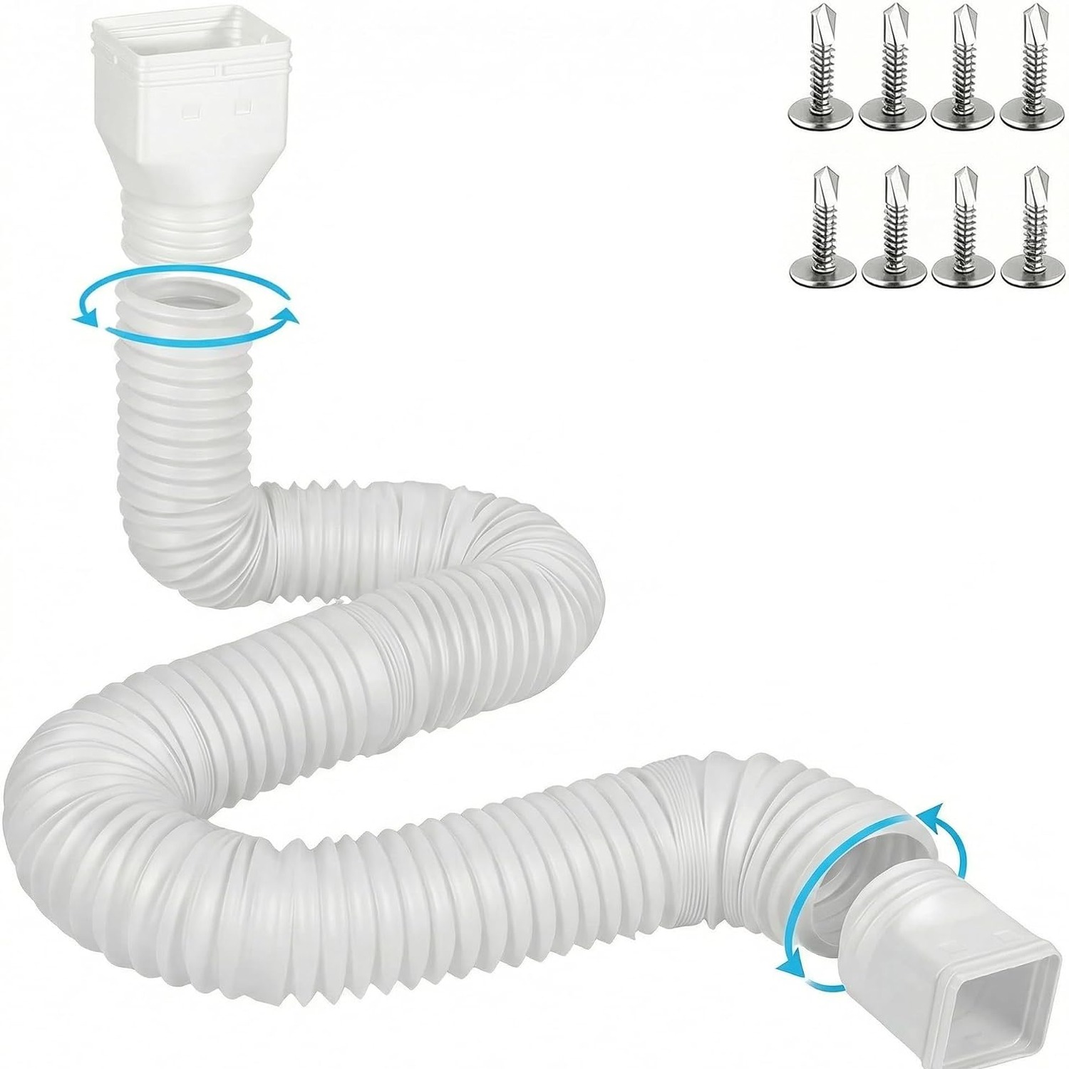 16.5 Ft Long Downspout Extension with Adapters