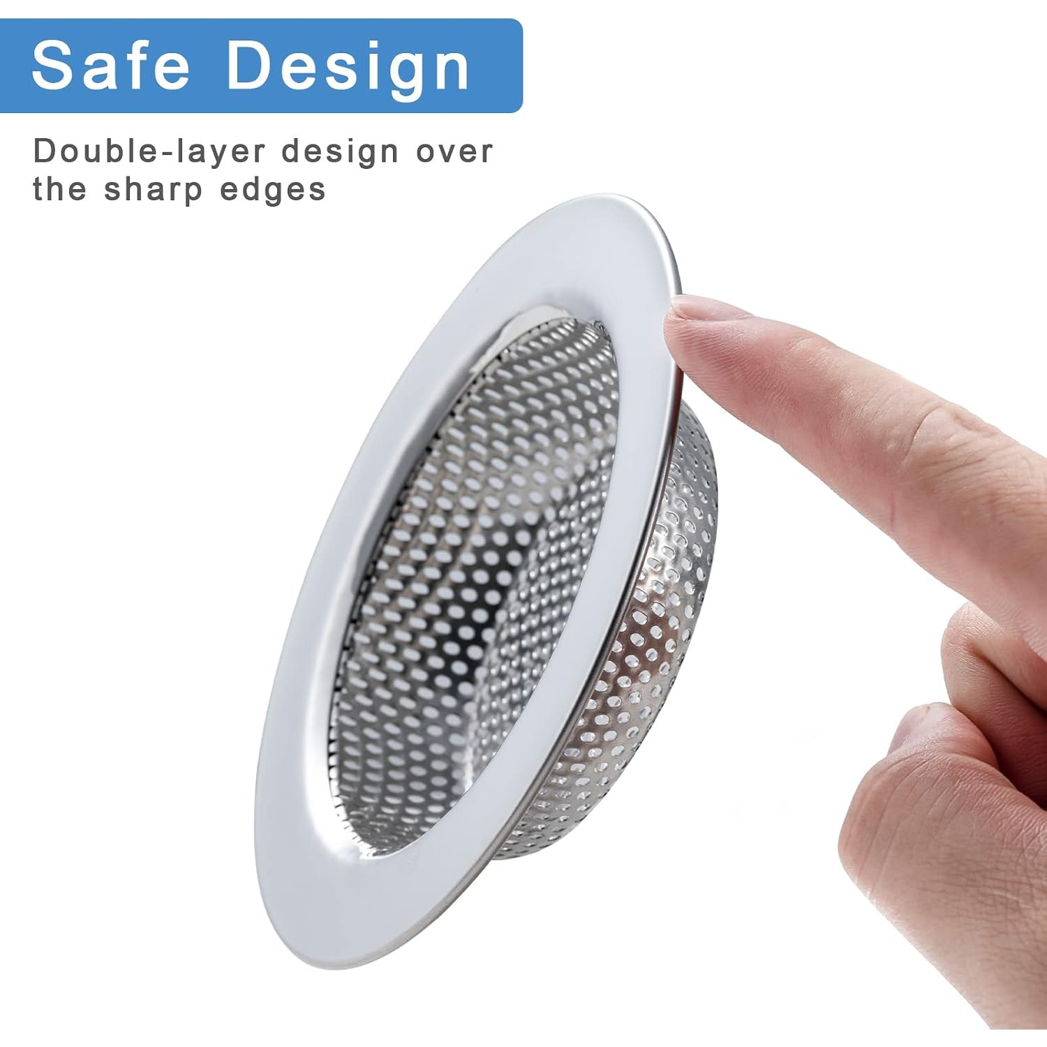 Double Layer Stainless Steel Sink Strainer (2 Pack): image 3
