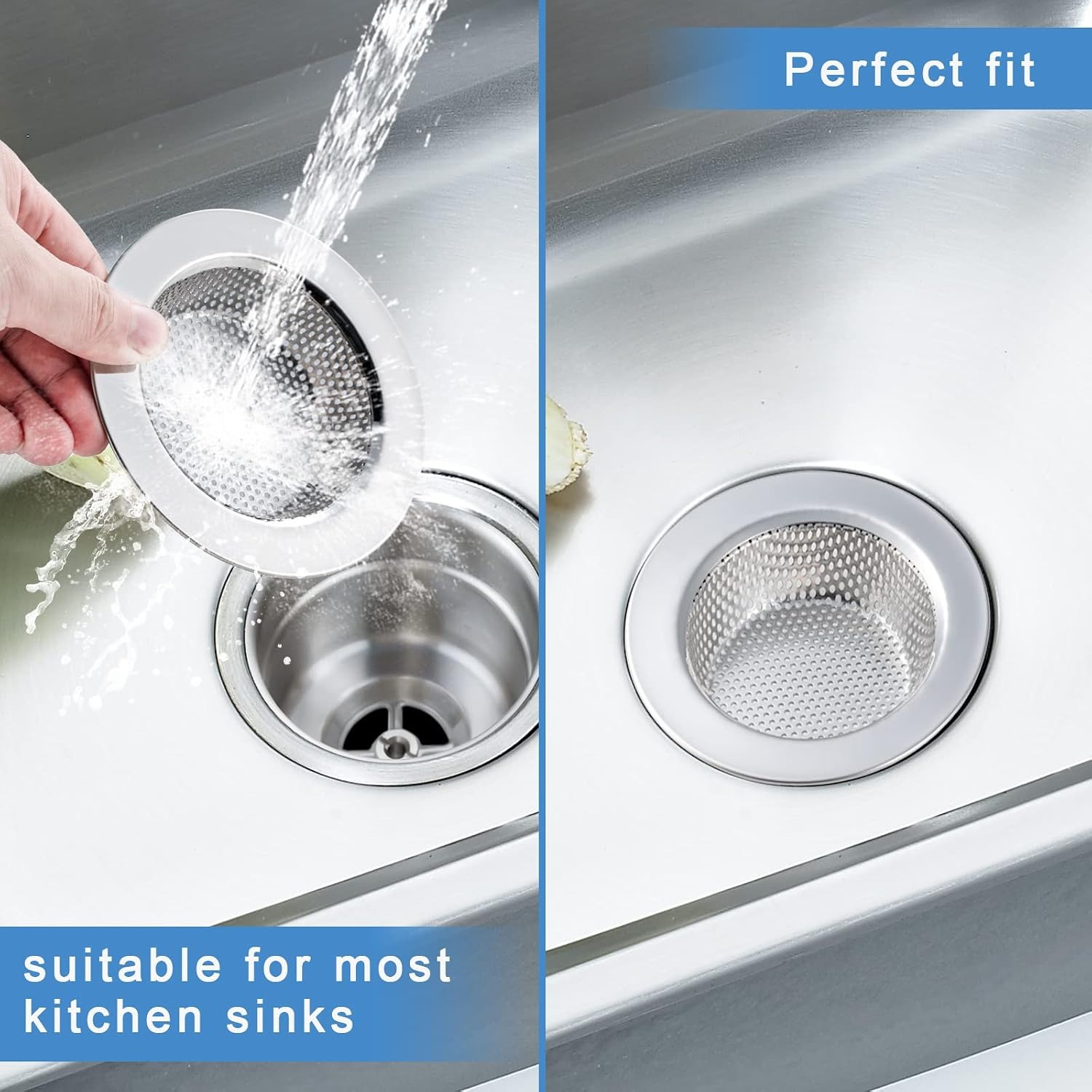 Double Layer Stainless Steel Sink Strainer (2 Pack): image 7