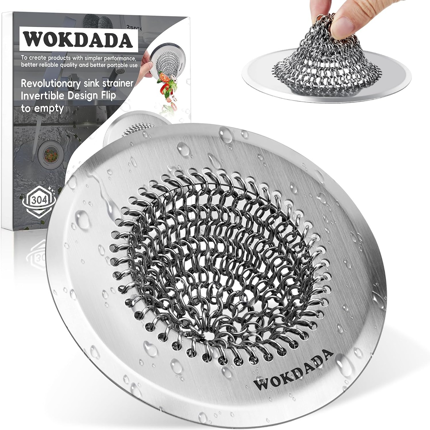 Reversible Chain Mesh Sink Strainer