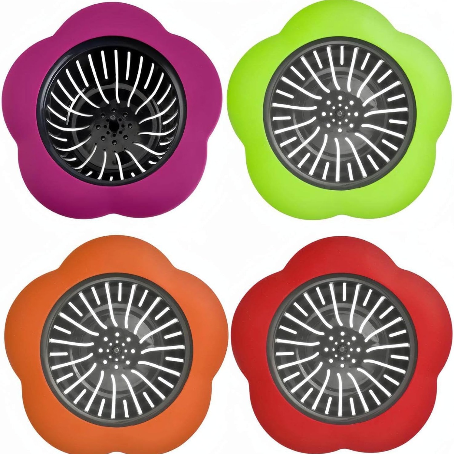 Silicone Sink Drain Strainer 4 Pack