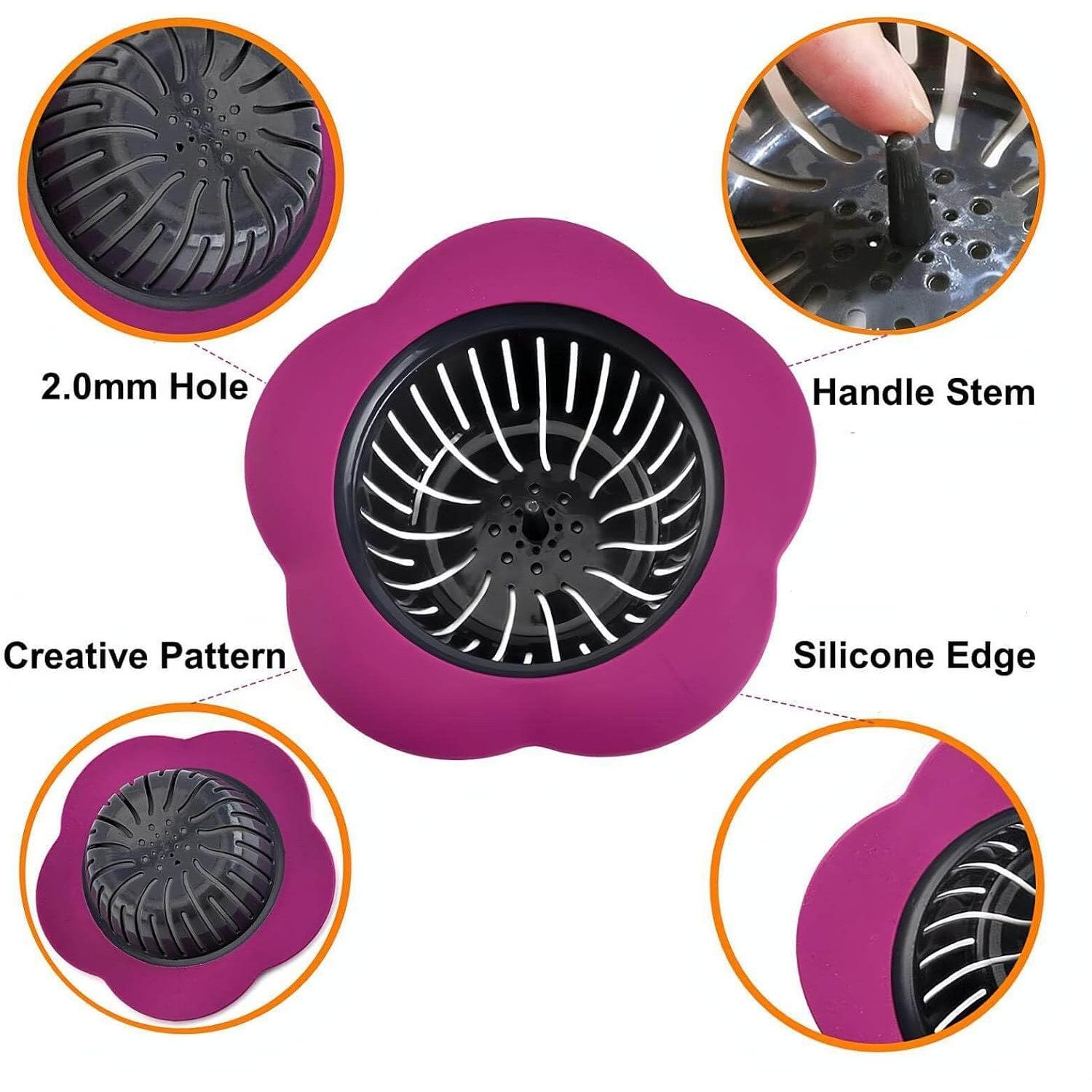 Silicone Sink Drain Strainer 4 Pack: image 2