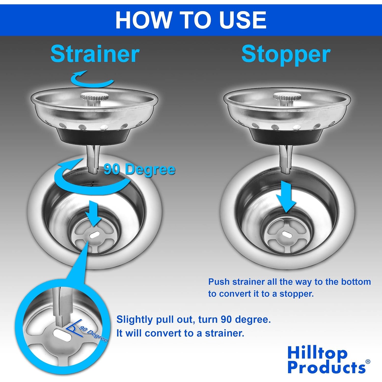 Sink Strainer and Stopper Basket (2 Pack)