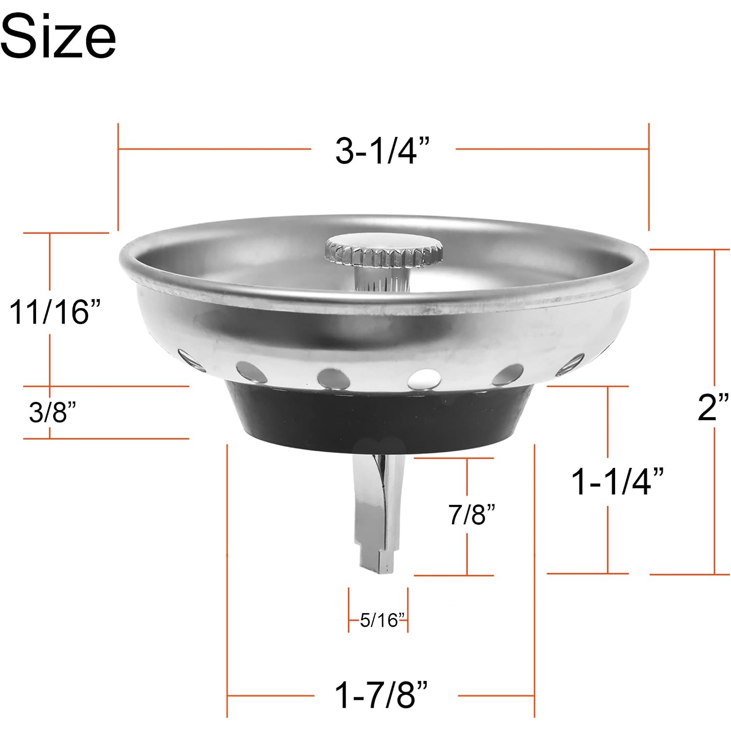 Sink Strainer and Stopper Basket (2 Pack)