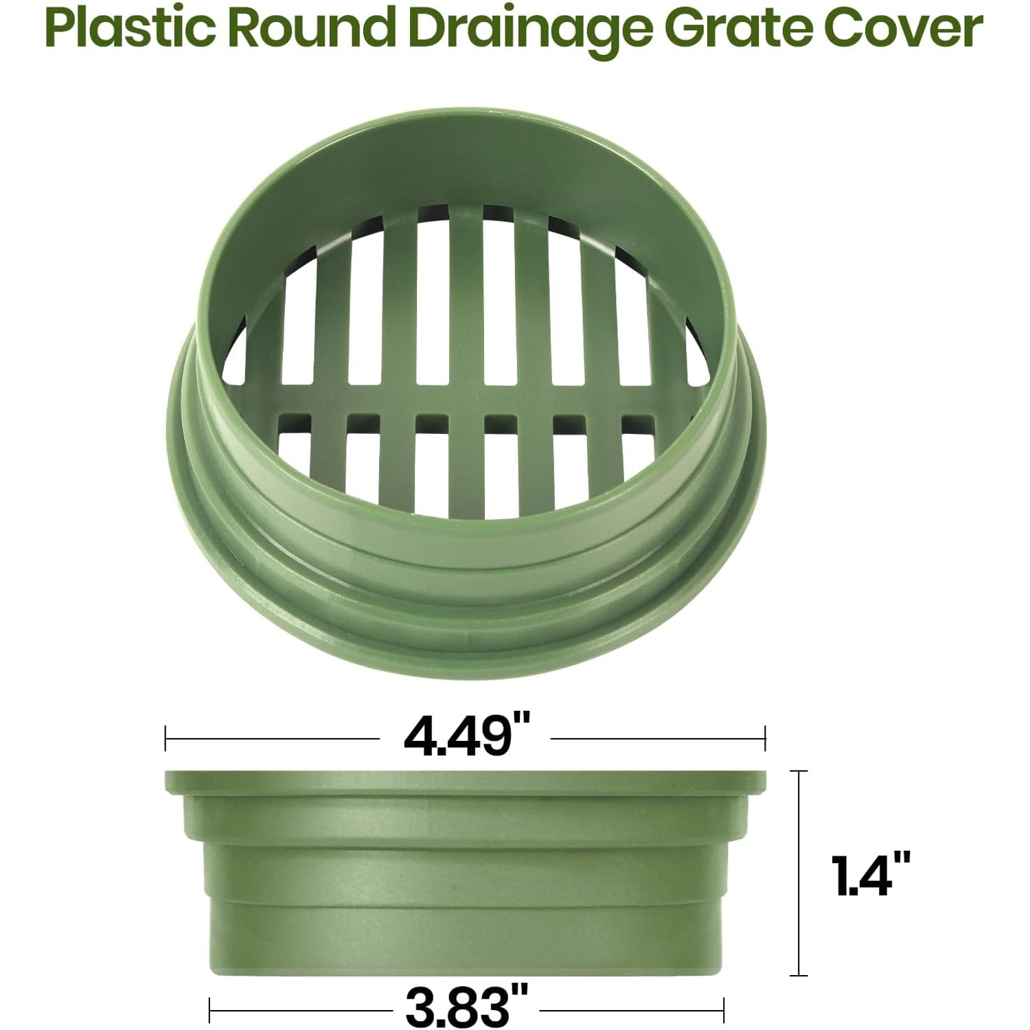 Green 4 Inch Round Drainage Grate Cover (2 Pack): image 2