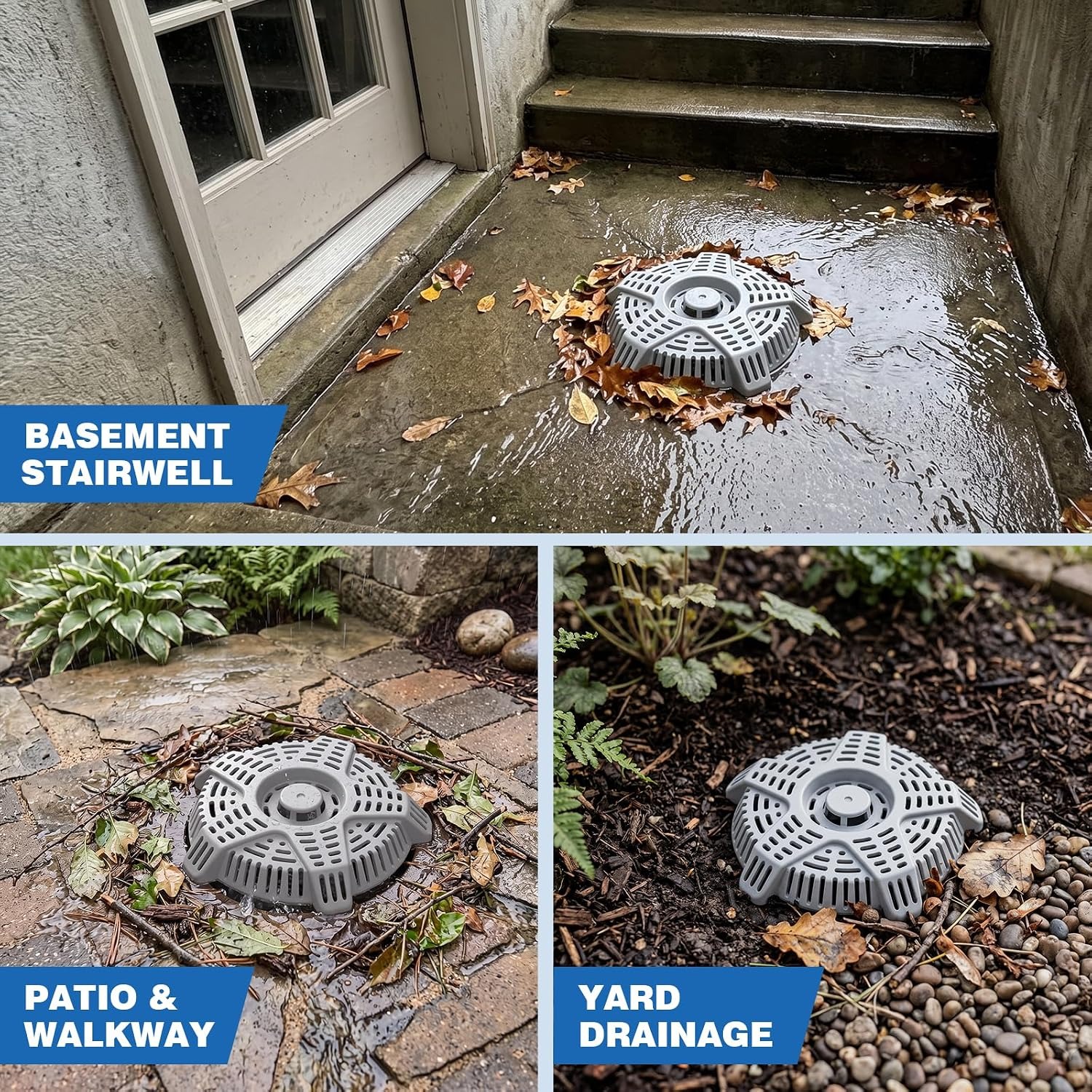 Outdoor Basement Drain Cover with Raised Slotted Debris Guard: image 5