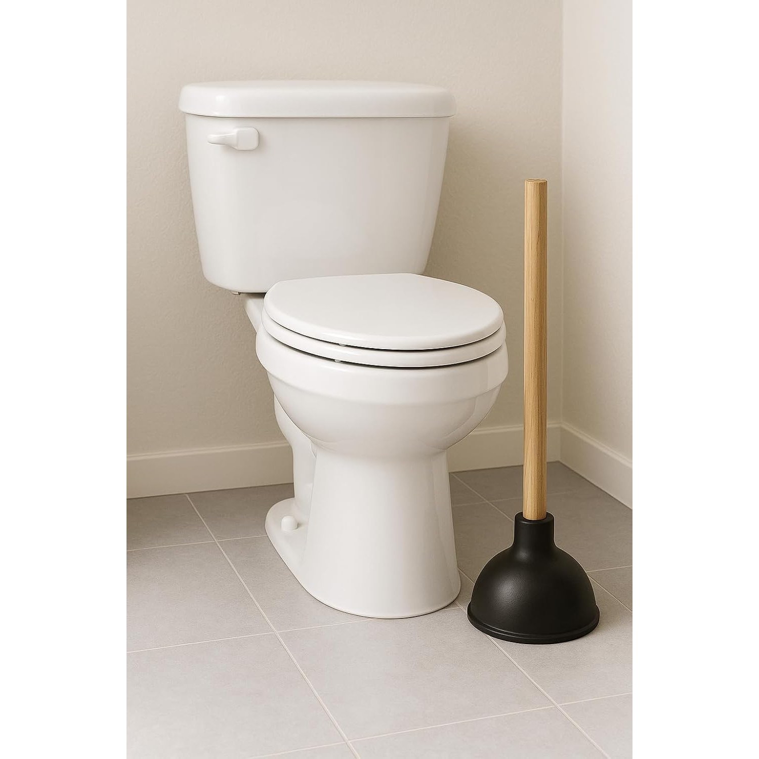 Flange Toilet Plunger with 17-Inch Wooden Handle: image 5