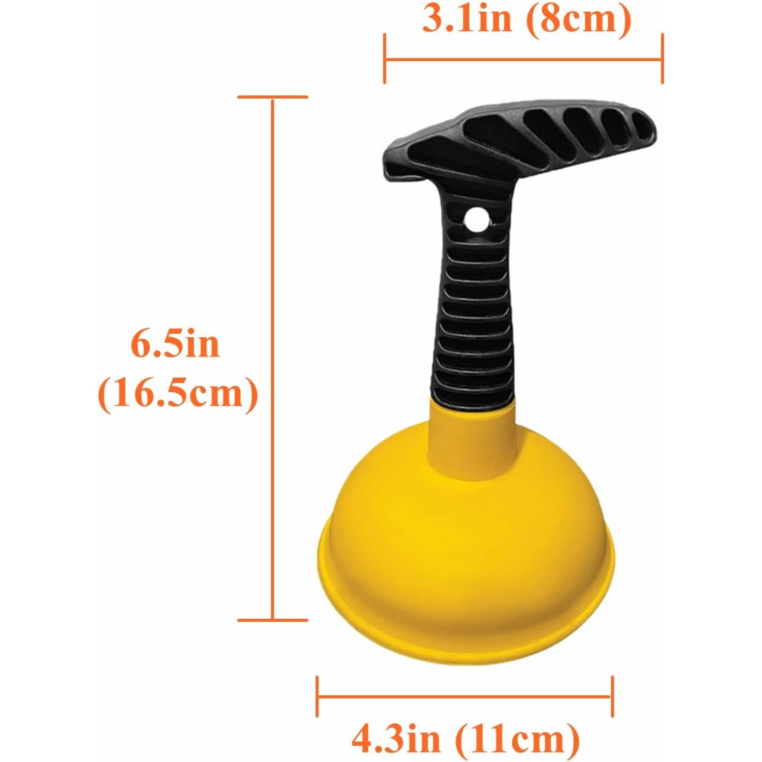 Mini Sink Plunger with Short Non-Slip Handle: image 2