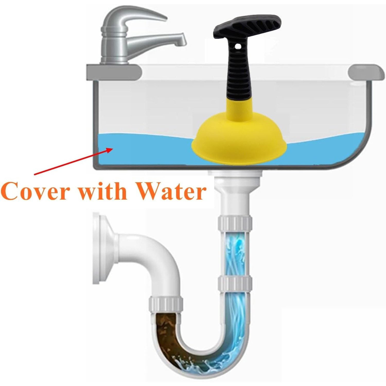 Mini Sink Plunger with Short Non-Slip Handle: image 3