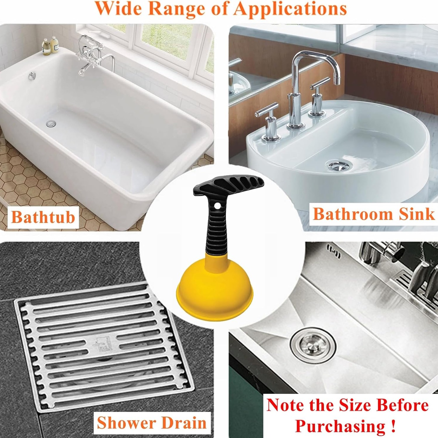 Mini Sink Plunger with Short Non-Slip Handle: image 4