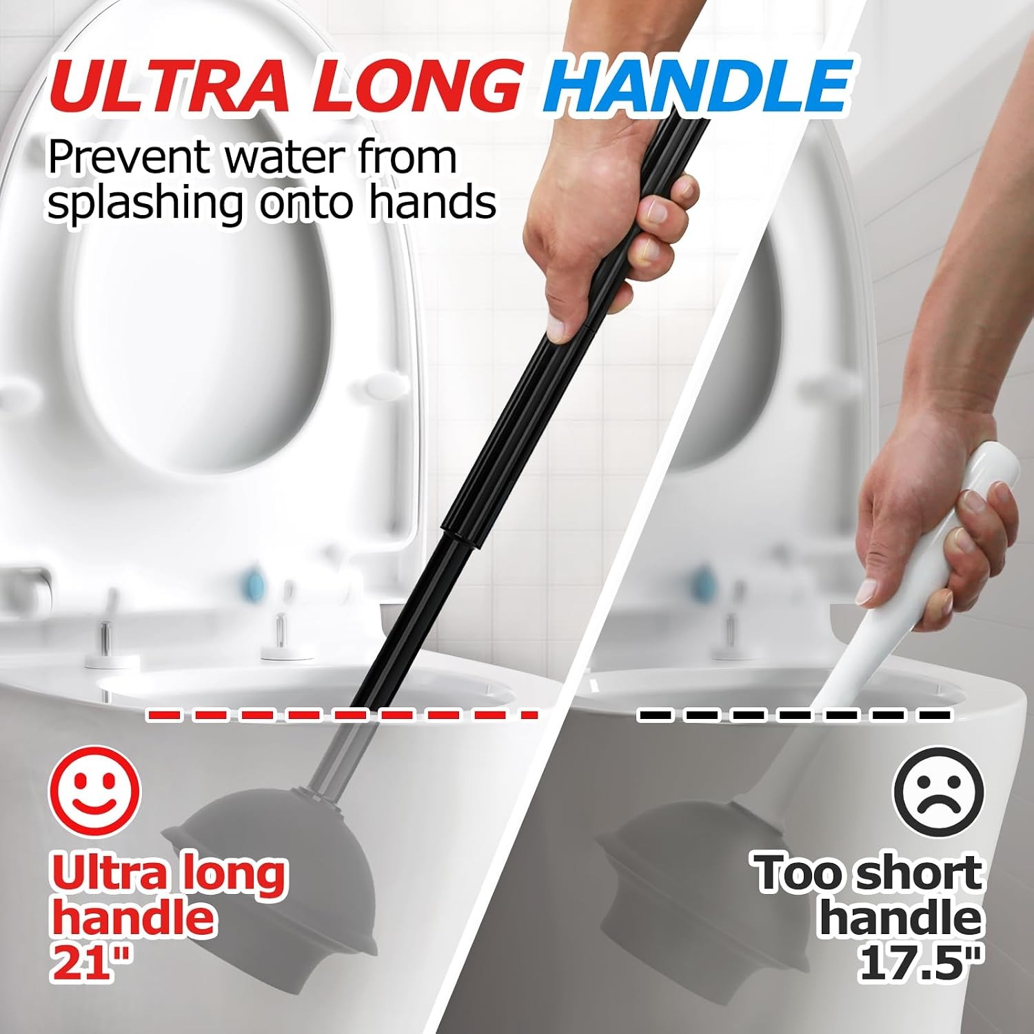 2-in-1 Toilet Brush and Plunger Set with Holder: image 2
