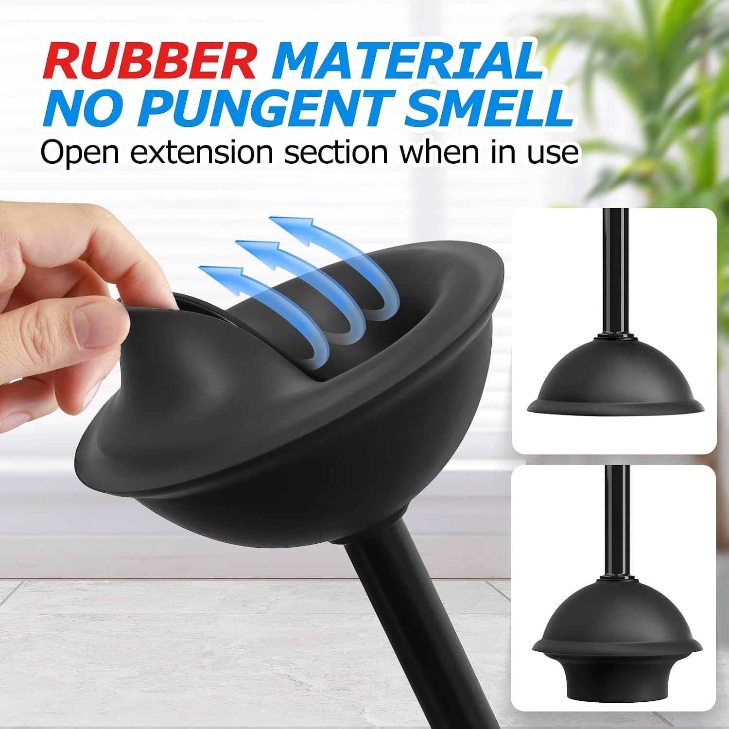 2-in-1 Toilet Brush and Plunger Set with Holder: image 3