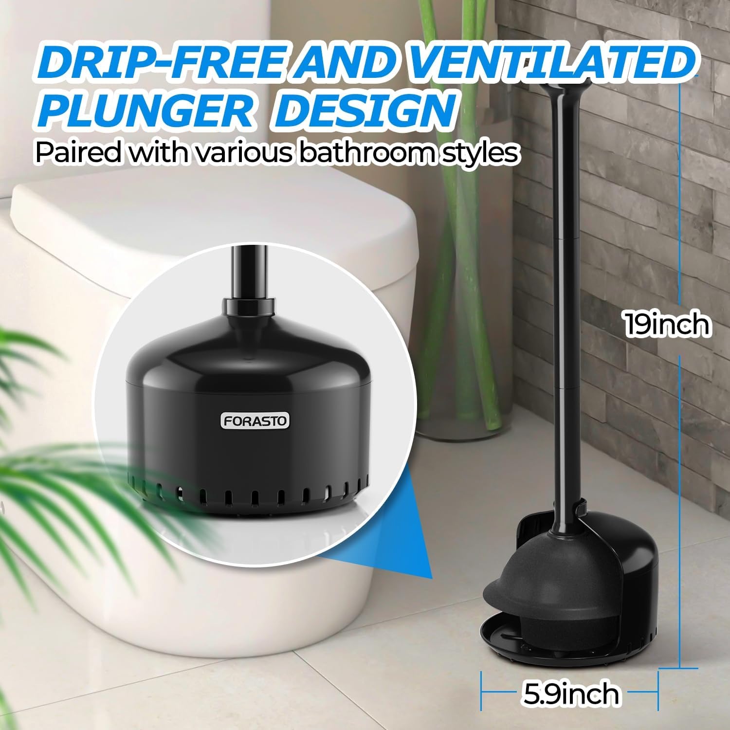 Toilet Plunger with Ventilated Holder: image 5