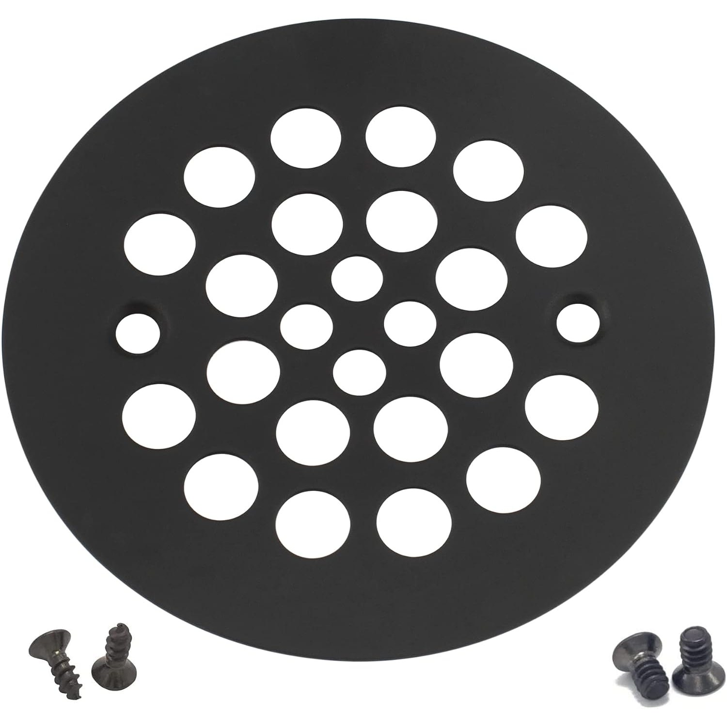 Screw-In Shower Strainer Trim Set, Matte Black 4.25 Inch