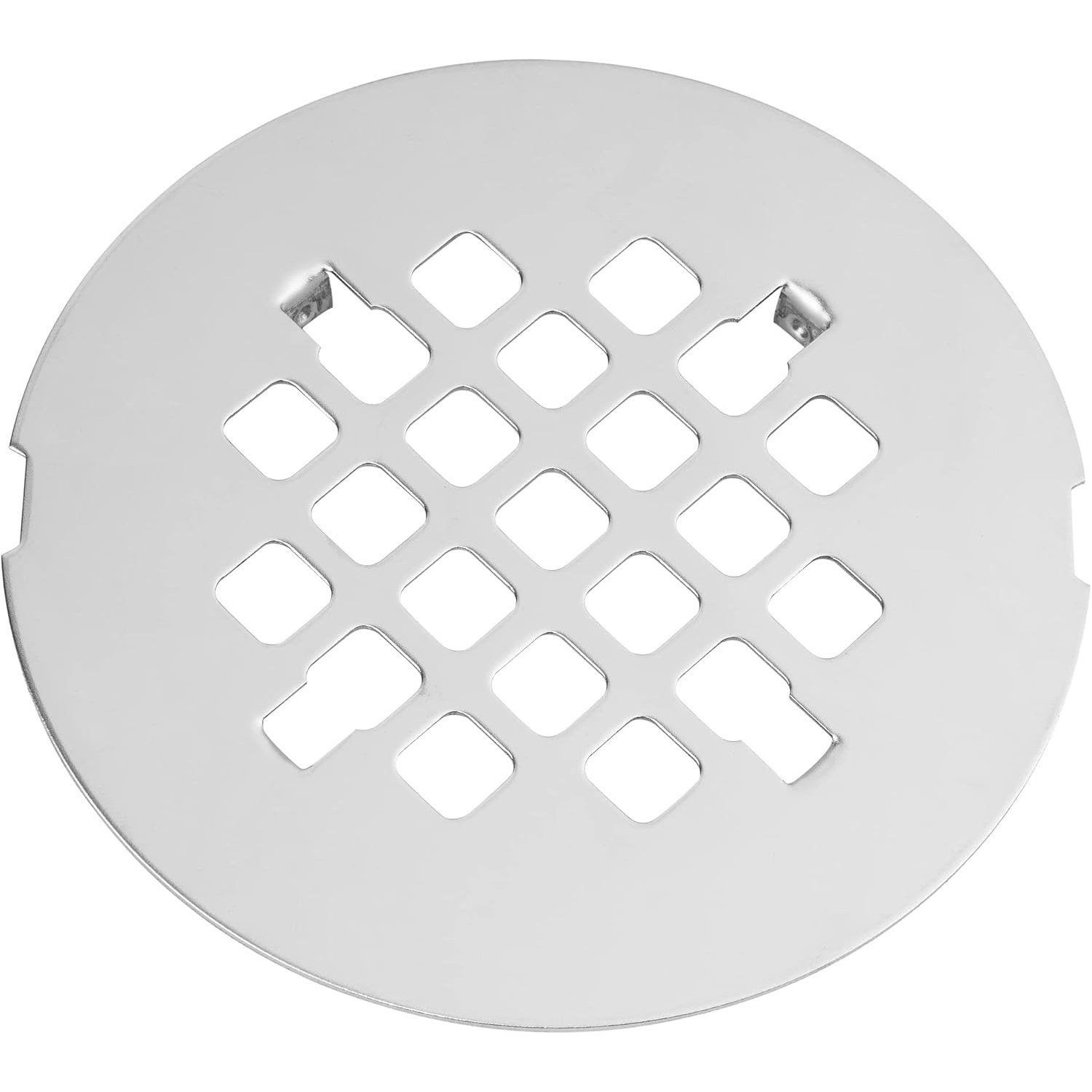 Snap-In Chrome Shower Drain Cover, 4.25 Inch Stainless Steel Strainer Grid