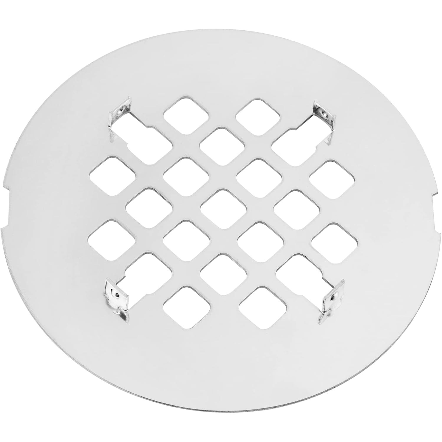 Snap-In Chrome Shower Drain Cover, 4.25 Inch Stainless Steel Strainer Grid