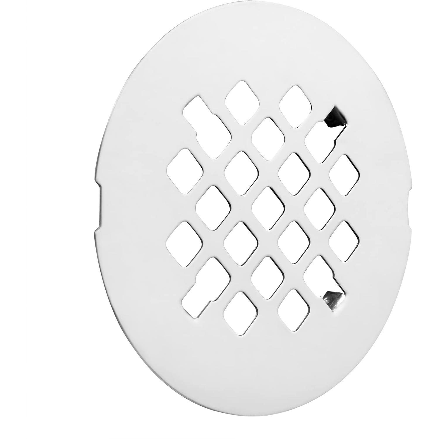 Snap-In Chrome Shower Drain Cover, 4.25 Inch Stainless Steel Strainer Grid