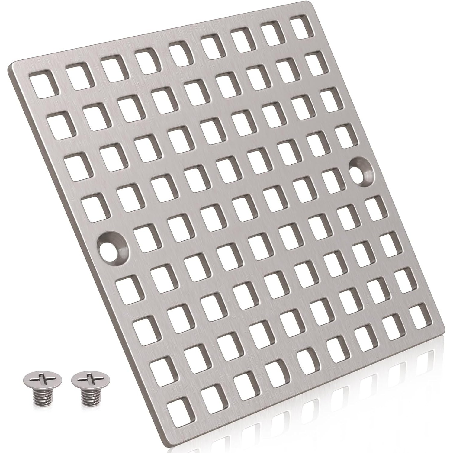 Square Shower Drain Cover in Brushed Nickel Stainless Steel