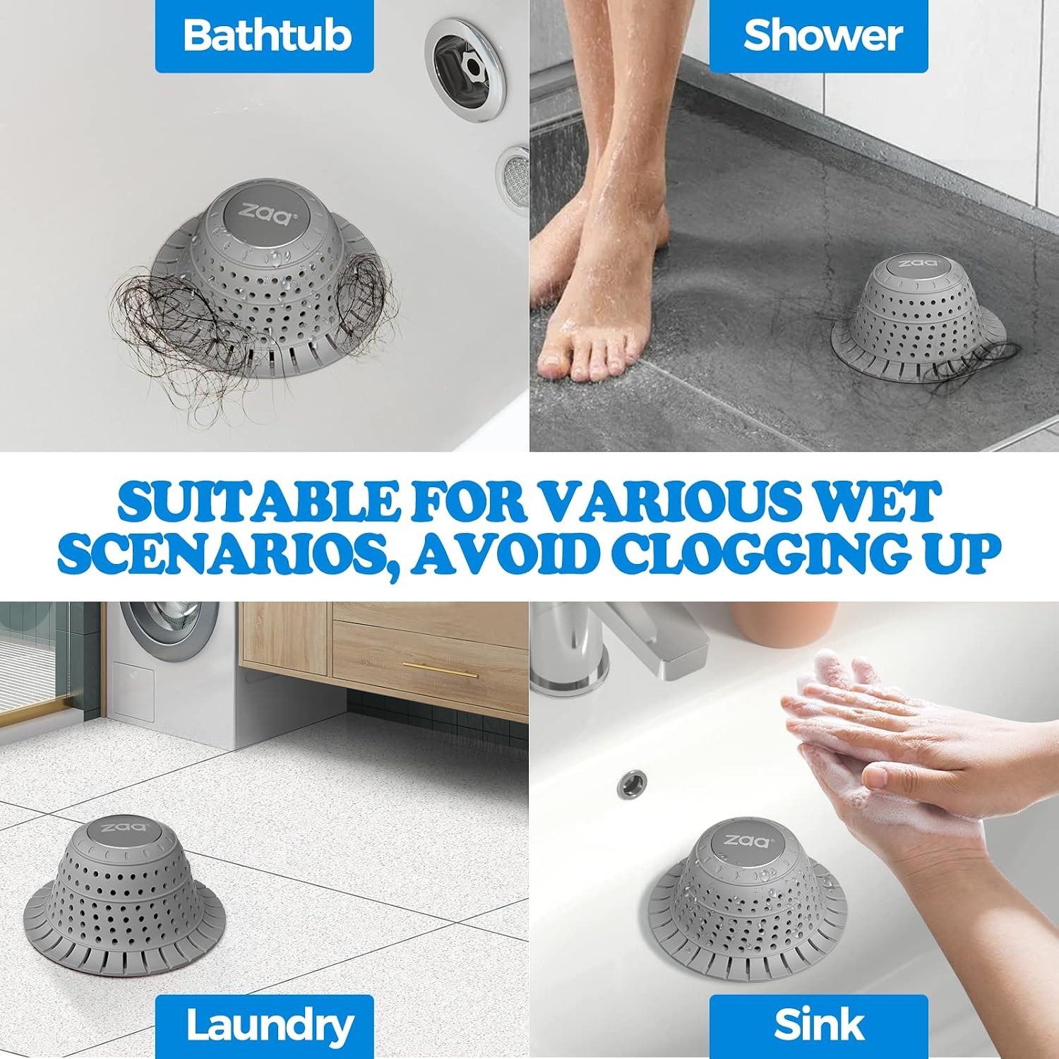 Collapsible Tub Drain Hair Catcher: image 2