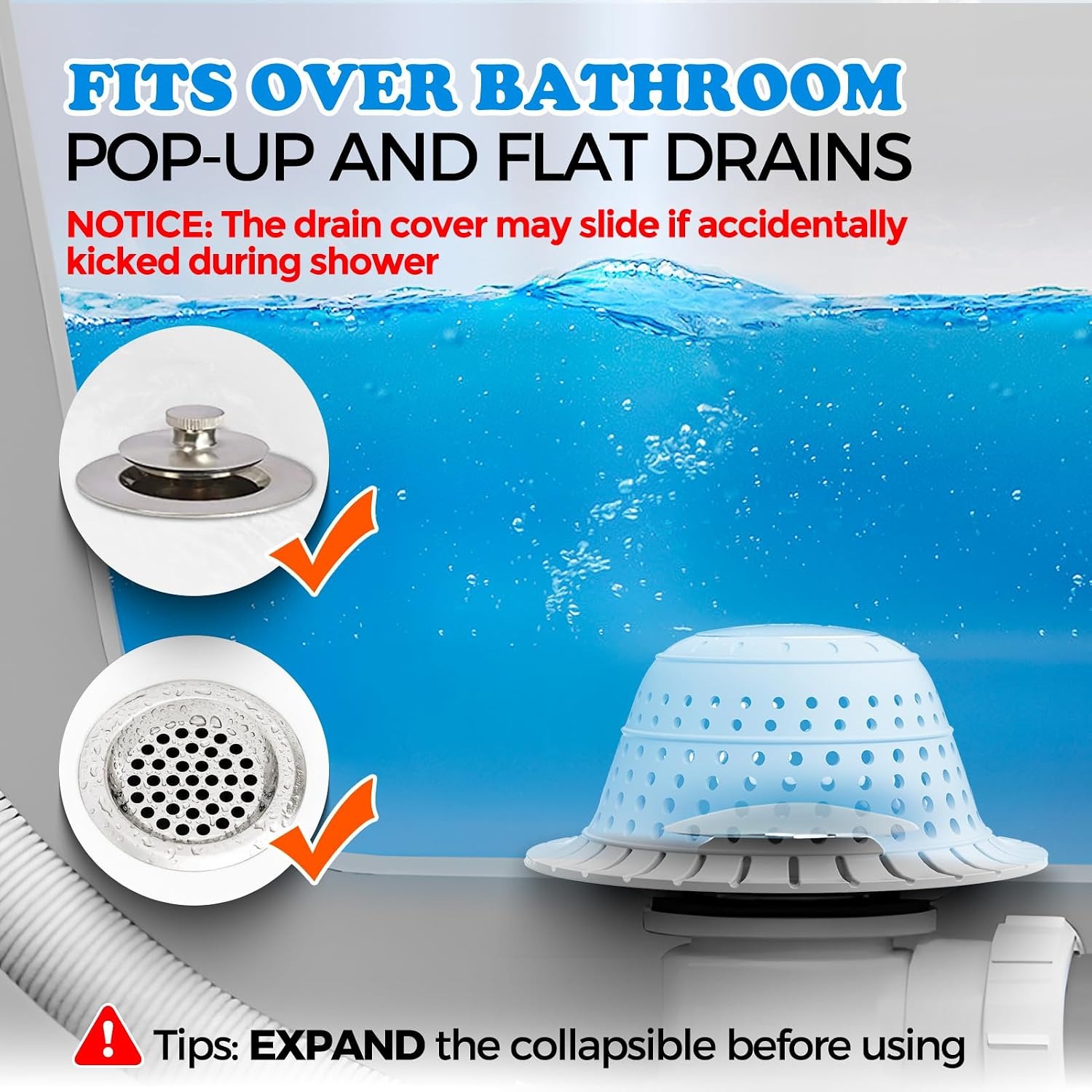Collapsible Tub Drain Hair Catcher: image 3