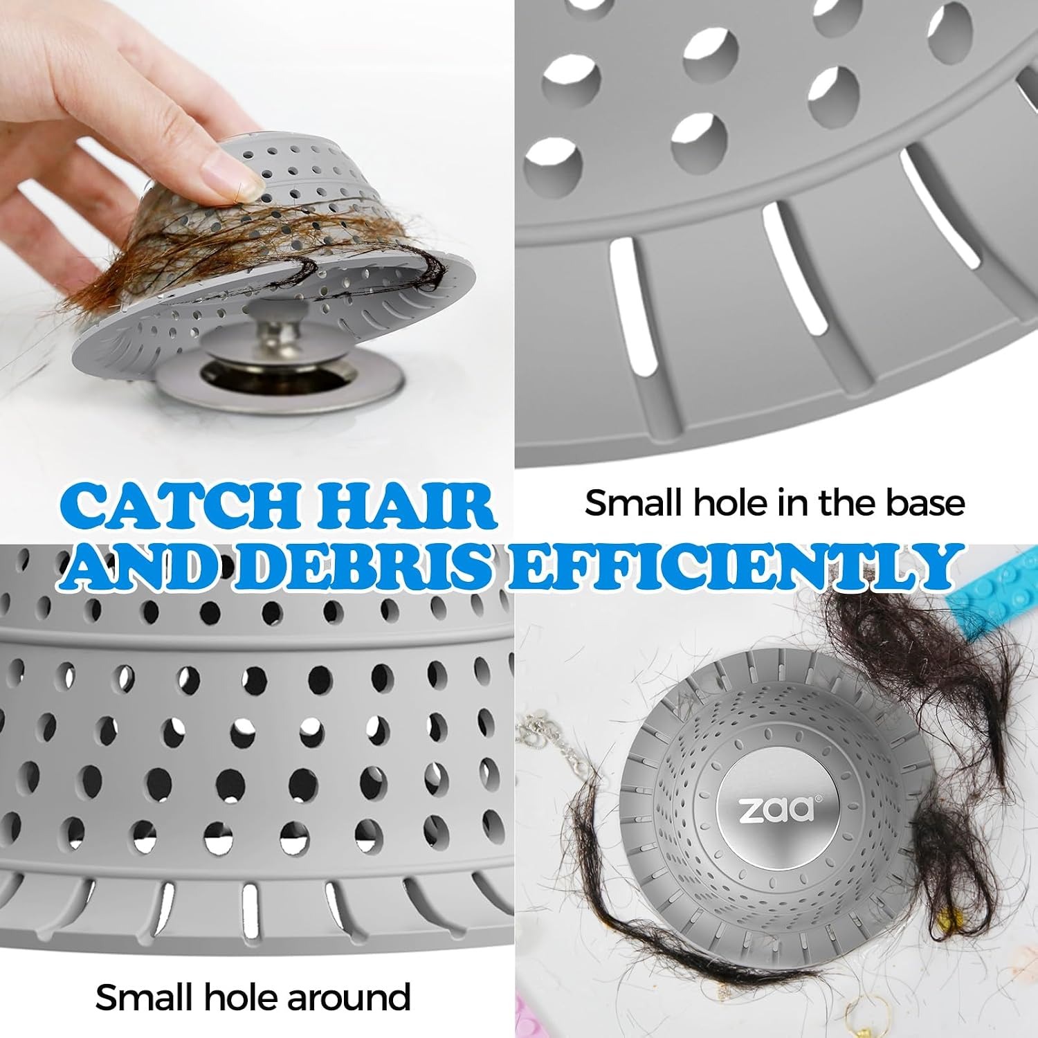 Collapsible Tub Drain Hair Catcher: image 4