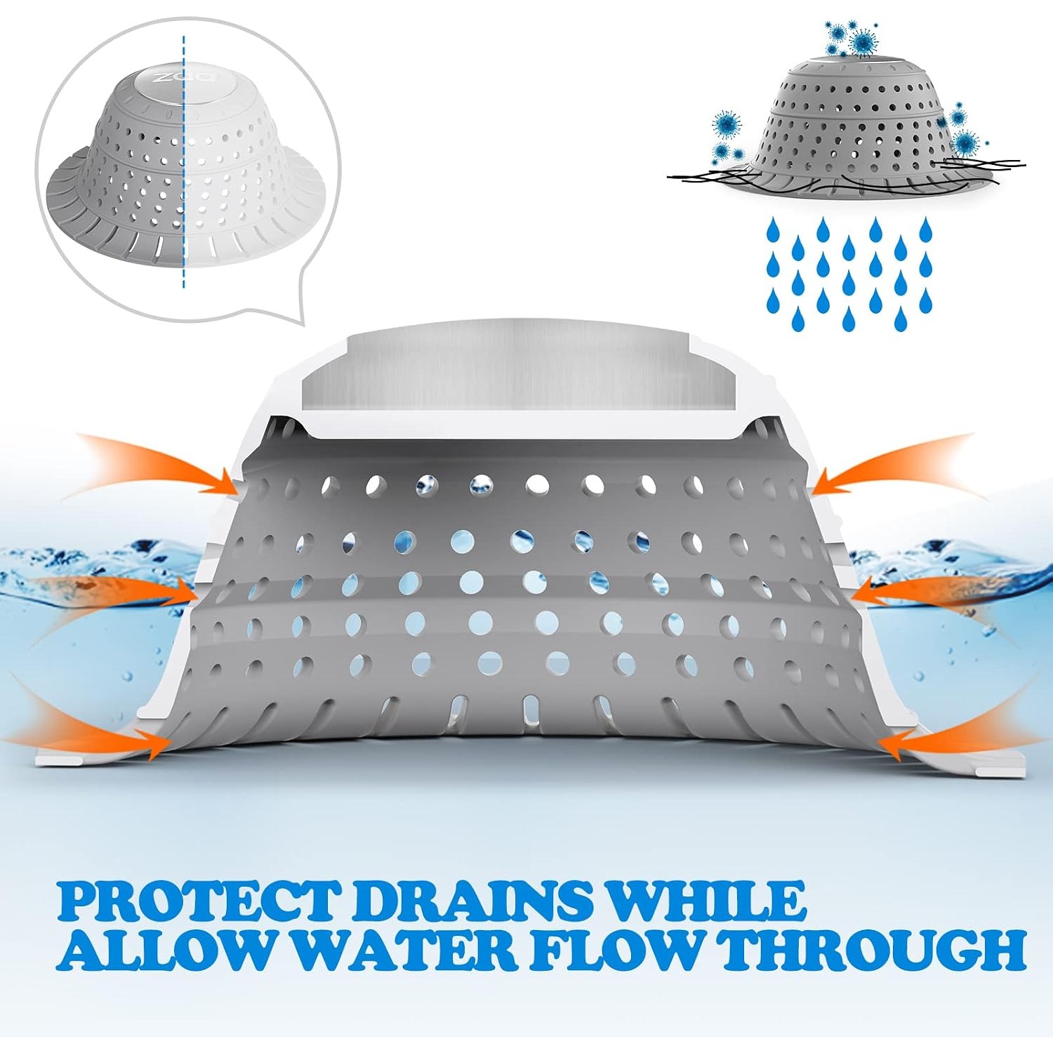 Collapsible Tub Drain Hair Catcher: image 5