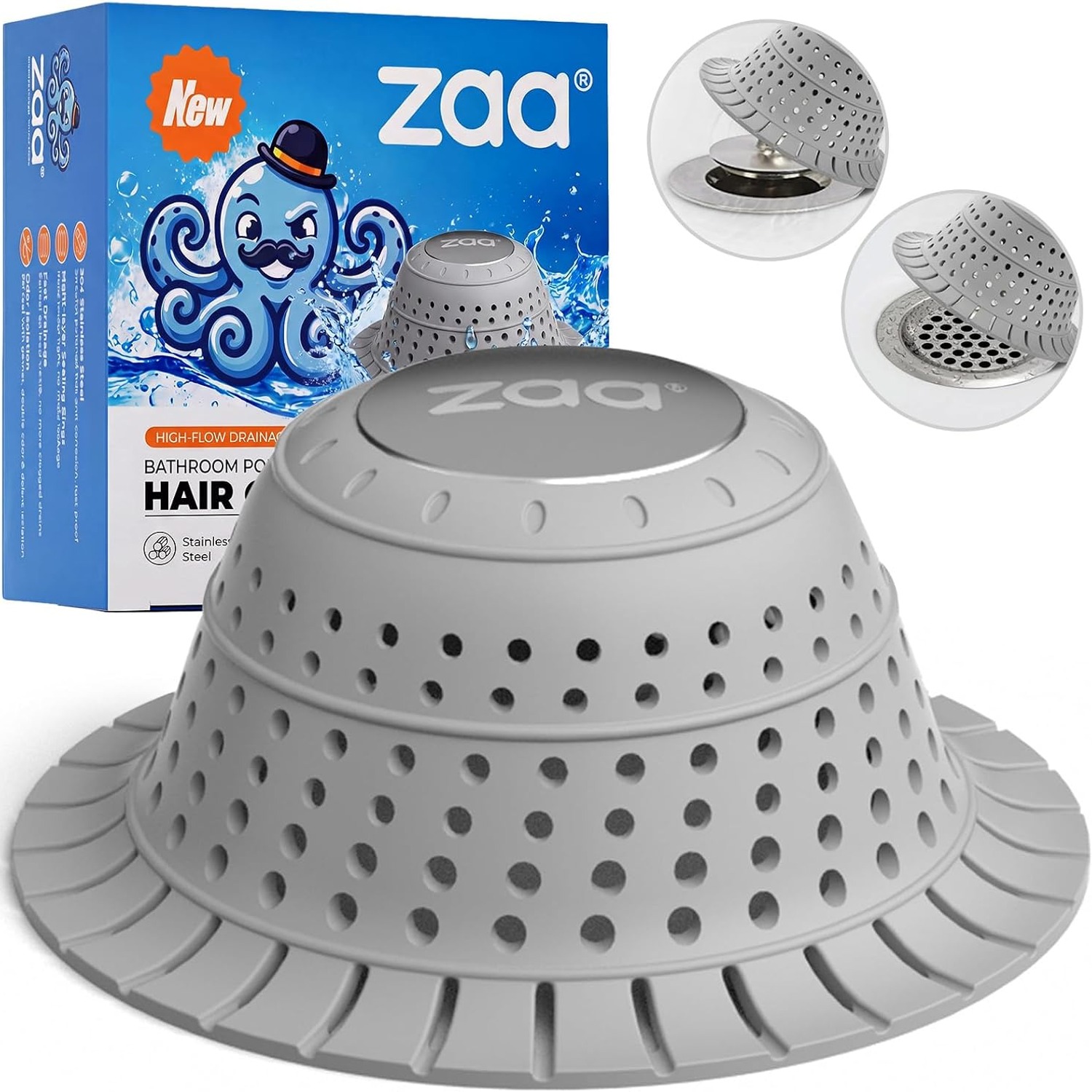 Collapsible Tub Drain Hair Catcher