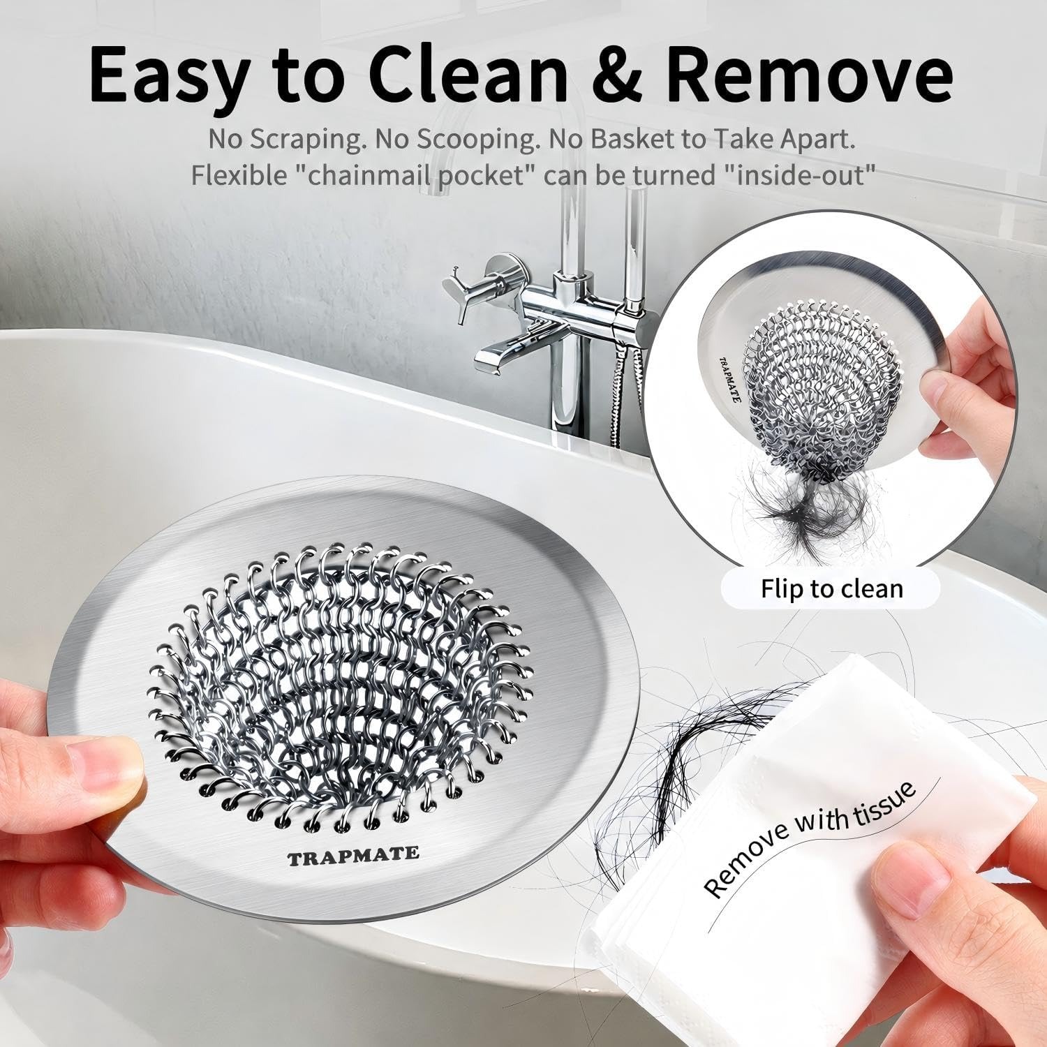 Flip Clean Shower Drain Hair Catcher: image 2