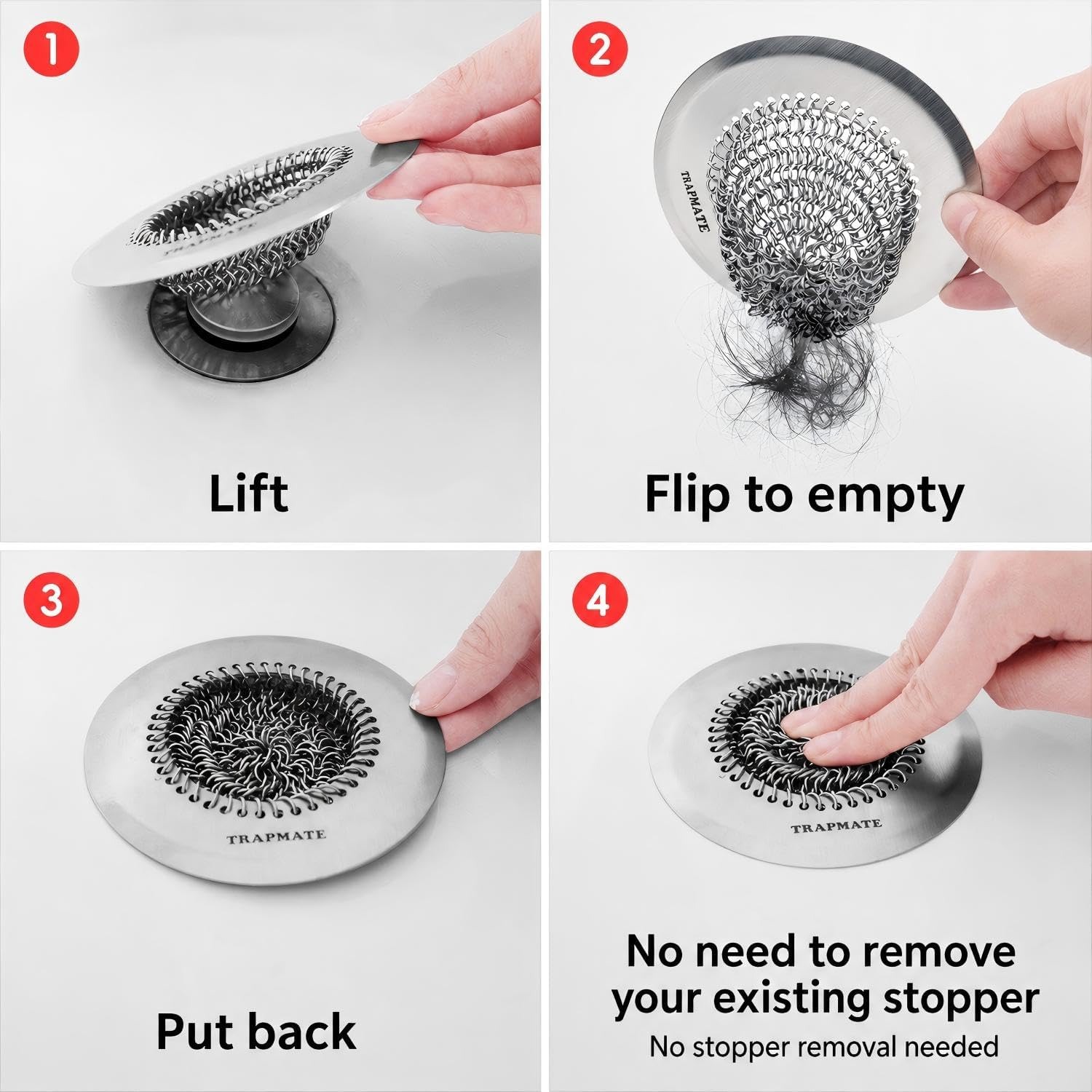 Flip Clean Shower Drain Hair Catcher: image 7