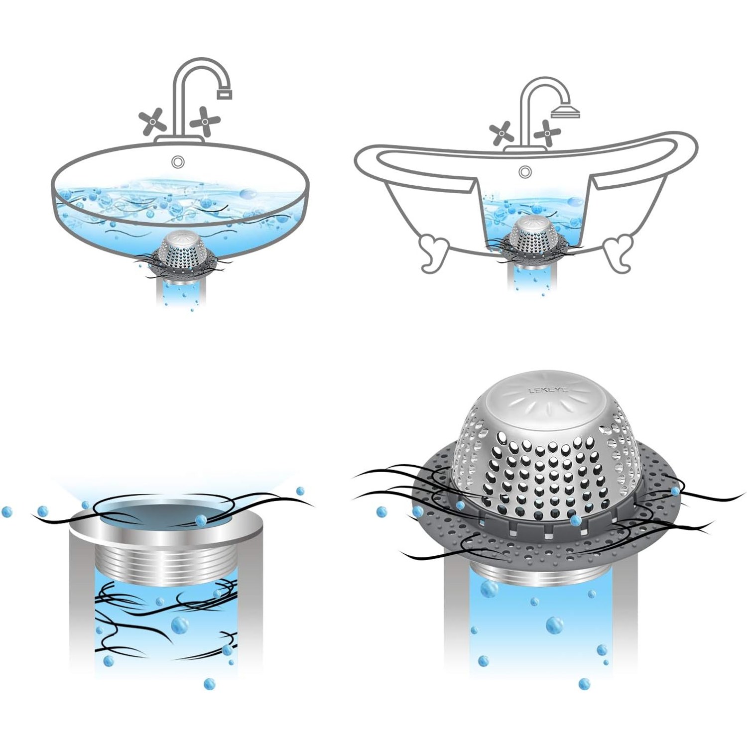 Pop Up Tub Drain Hair Catcher: image 6