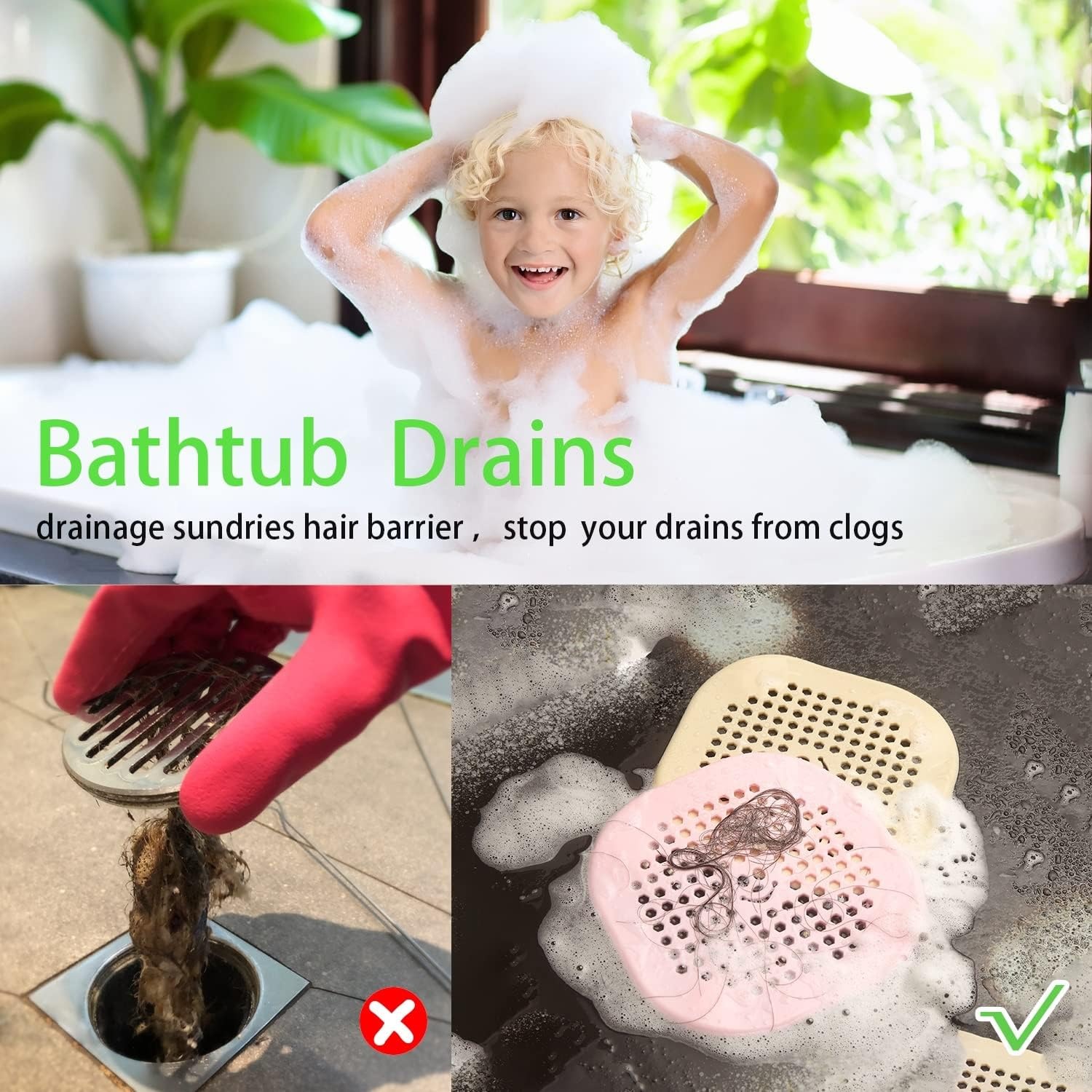 Silicone Drain Hair Catcher 2 Pack: image 3