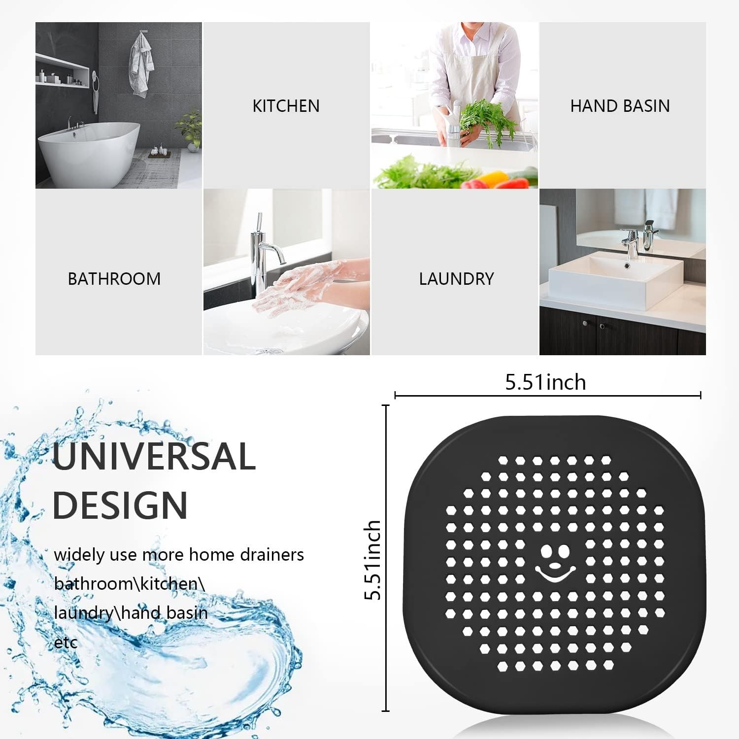 Silicone Drain Hair Catcher 2 Pack: image 6