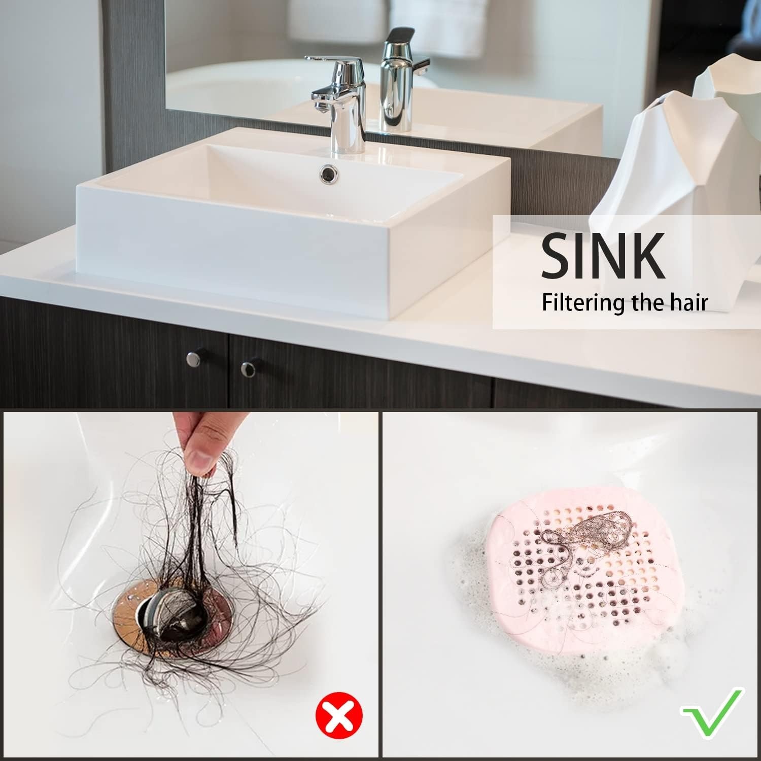 Silicone Drain Hair Catcher 2 Pack: image 7