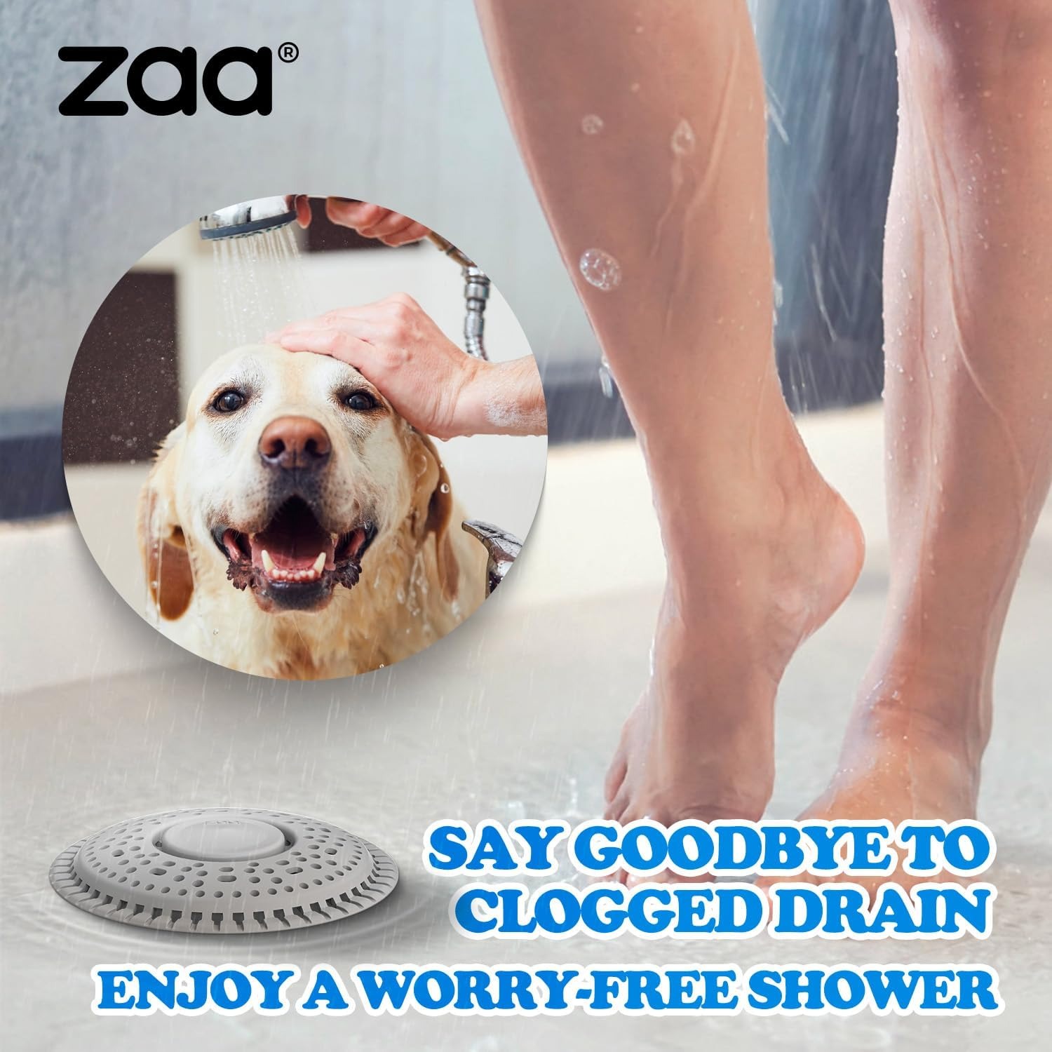 Silicone Shower Drain Cover 5.5 Inch, Weighted Hair Catcher, 2 Pack: image 7