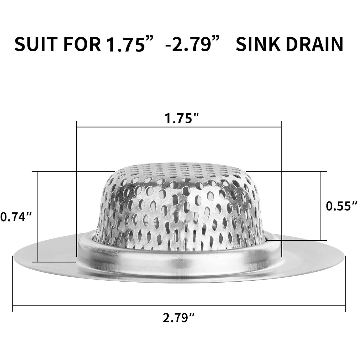 Stainless Steel Tub Drain Strainer (2 Pack): image 2